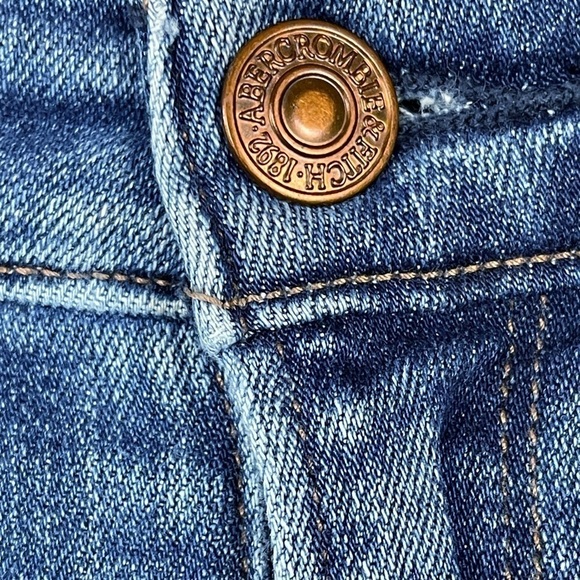 Abercrombie & Fitch Simone High Rise Ankle Flare Frayed Hem Blue Jeans 28 - Picture 9 of 16